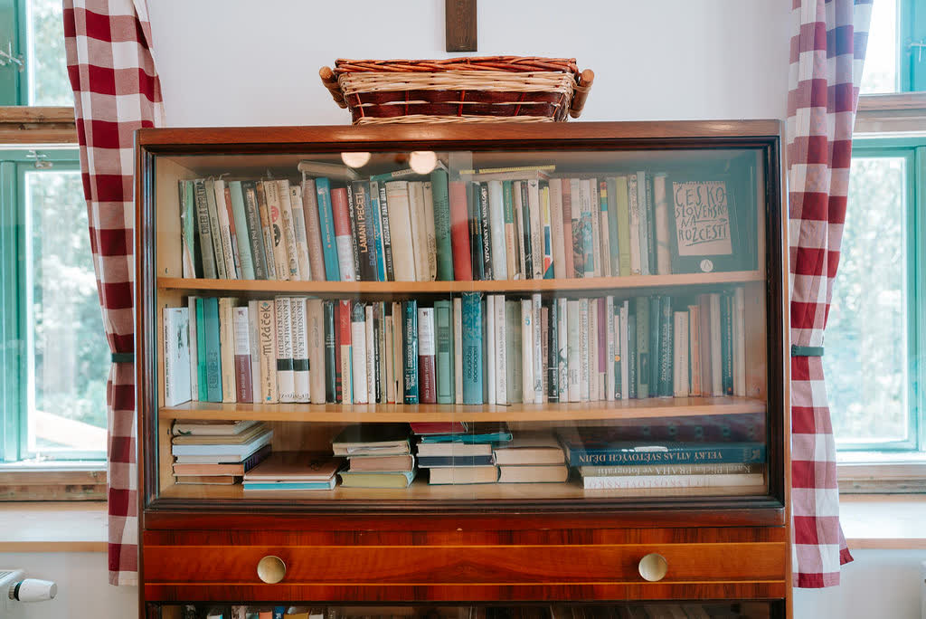 Bookcase full of old books